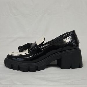 London Rag Jonah Platform Loafer Black White EU 39 US 8